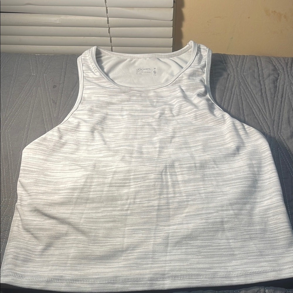 Women's White Striped Tank Top